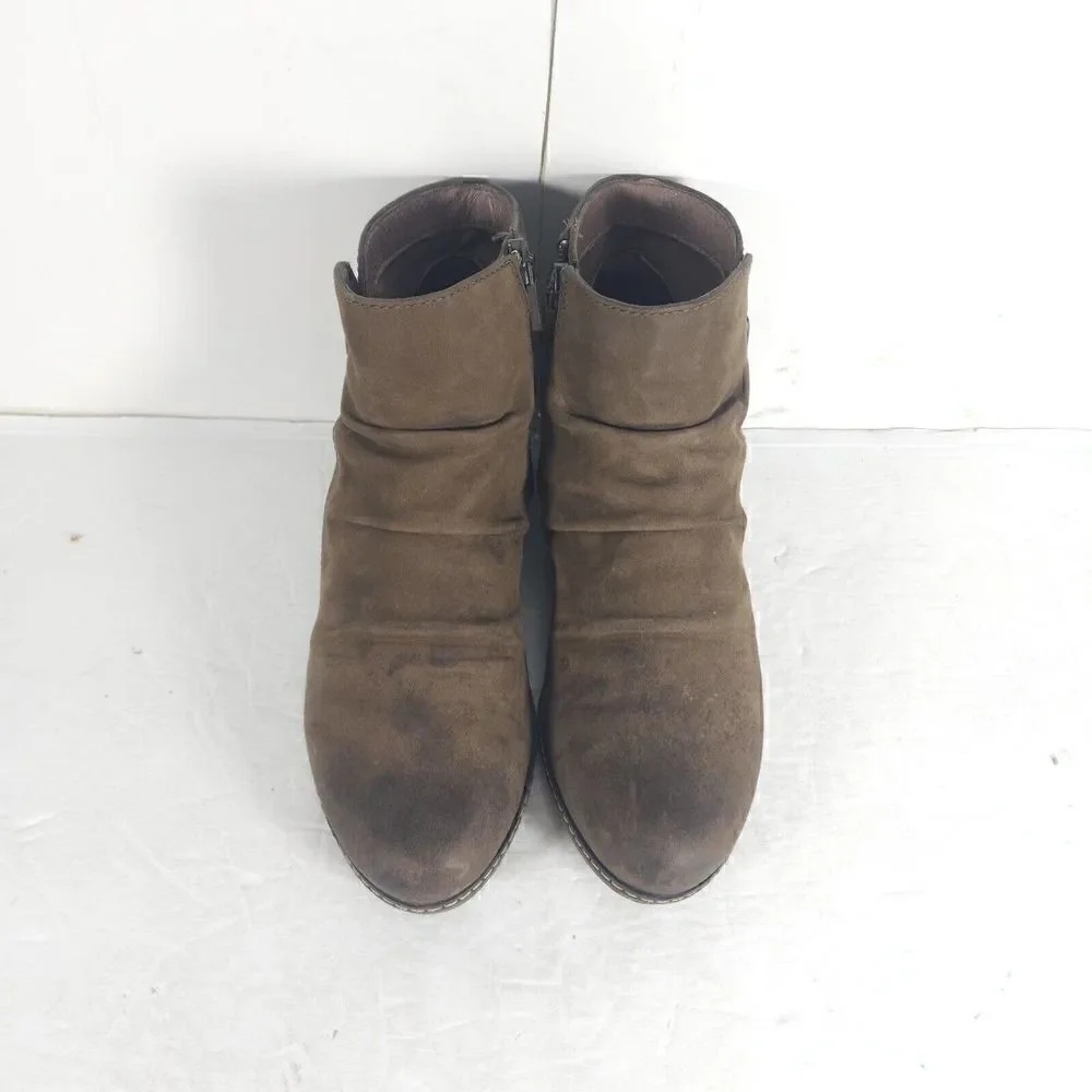 Dansko Women's Lia US5-5,5 EU36 Burnished Nubuck Mushroom Ankle Mid Wedge Boot